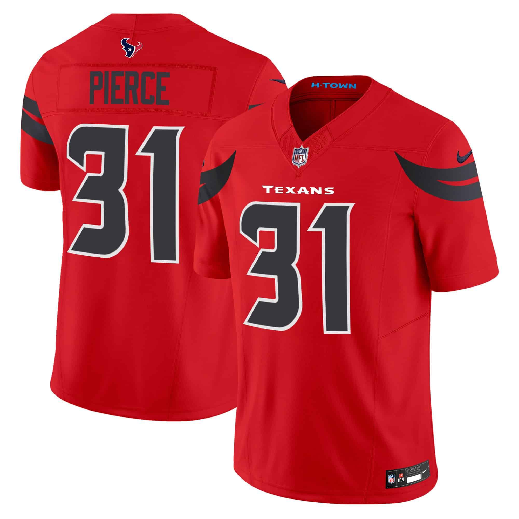 Men Houston Texans 31 Pierce Red 2024 Nike Vapor Limited NFL Jersey